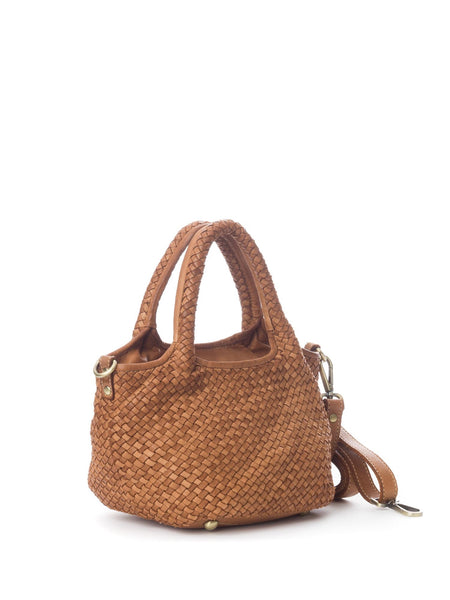 TEODORA LEATHER BAG, COGNAC