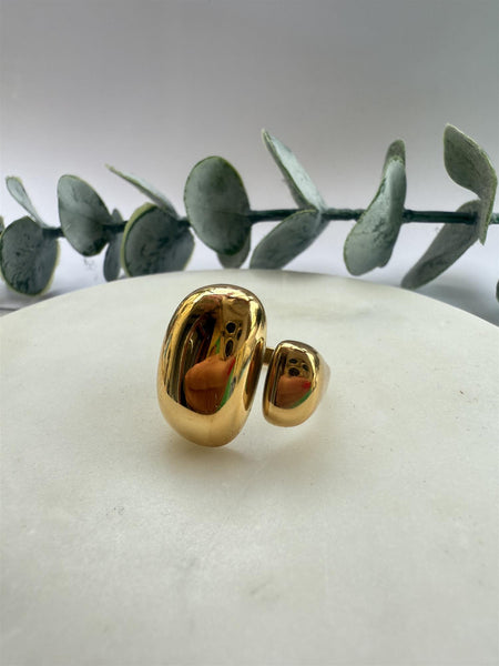 Chunky kidney ring , GOLD