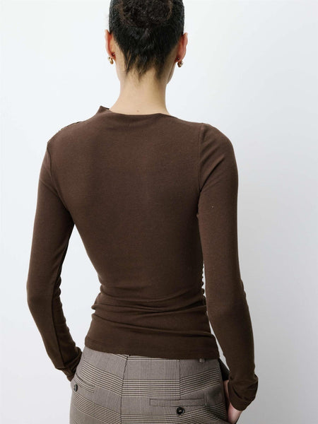 AURYGNY top, CHOCOLATE