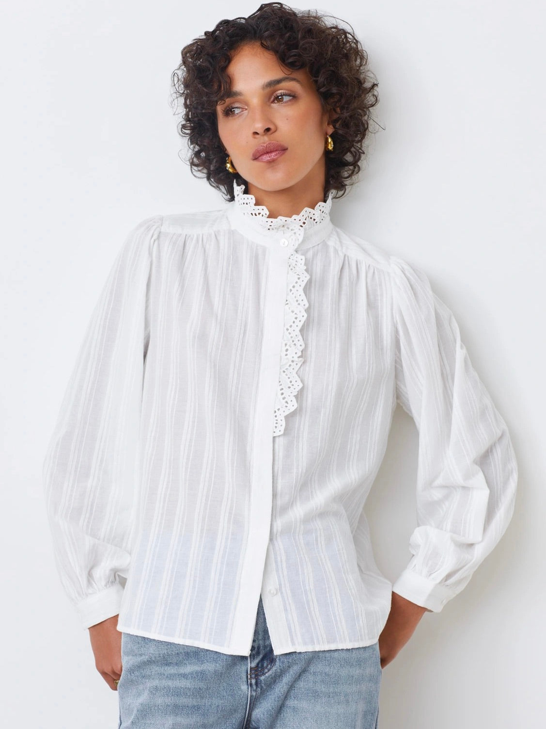 LOVER  BLOUSE, BLANC CASSE / HVIT