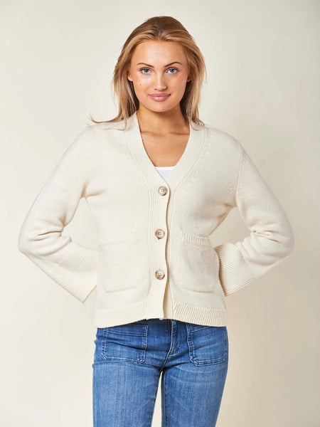 TATE  ULL CARDIGAN  , OFFWHITE