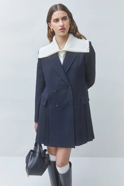 CASSIS WOVEN ROBE  KJOLE, BLEU NUIT