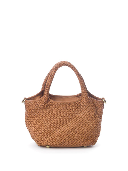 TEODORA LEATHER BAG, COGNAC