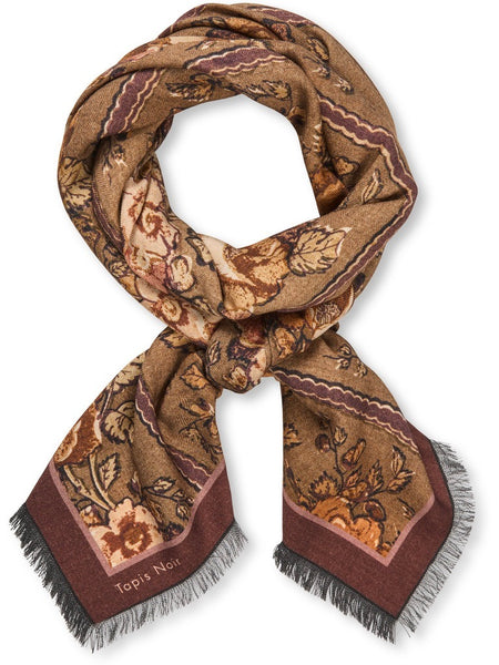 Wool Large Gaia Scarf, BROWN