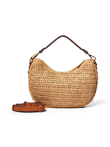 RAFFIA SHOULDER BAG BROWN