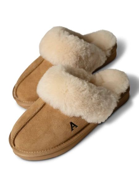 SHEARLING SLIPPERS , CHESTNUT