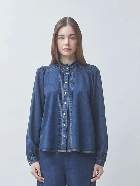 LIZZY Denim fluid blouse, BLEU JEANS