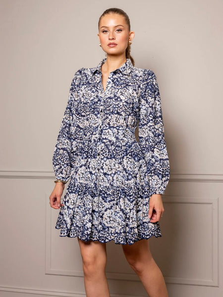 Vicky Dress Blue Flower