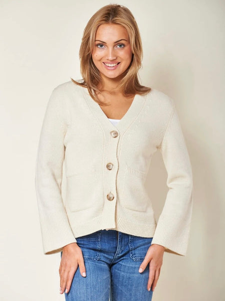 TATE  ULL CARDIGAN  , OFFWHITE