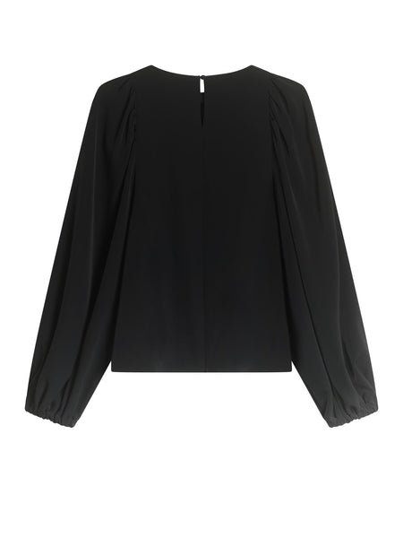 ASHI Crepe blouse, BLACK