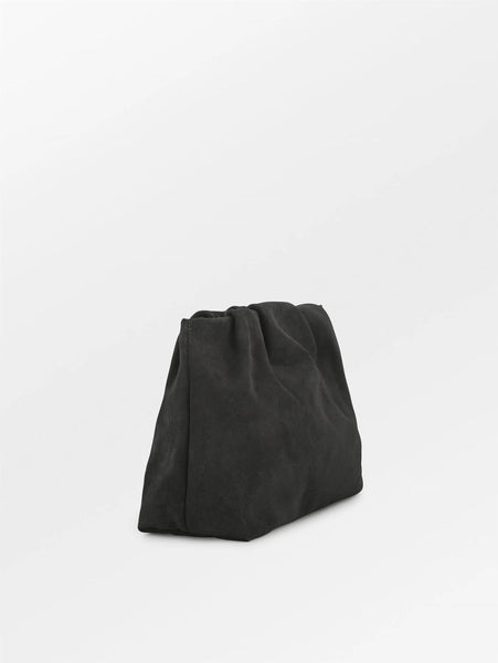 Suede Clutch Bag, BLACK