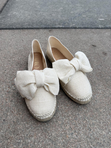 DALLBEN CRUIDO ESPADRILLOS WITH BOW , NATURAL CANVAS