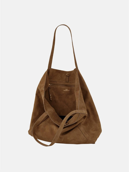 BROWN, Suede Eden Bag