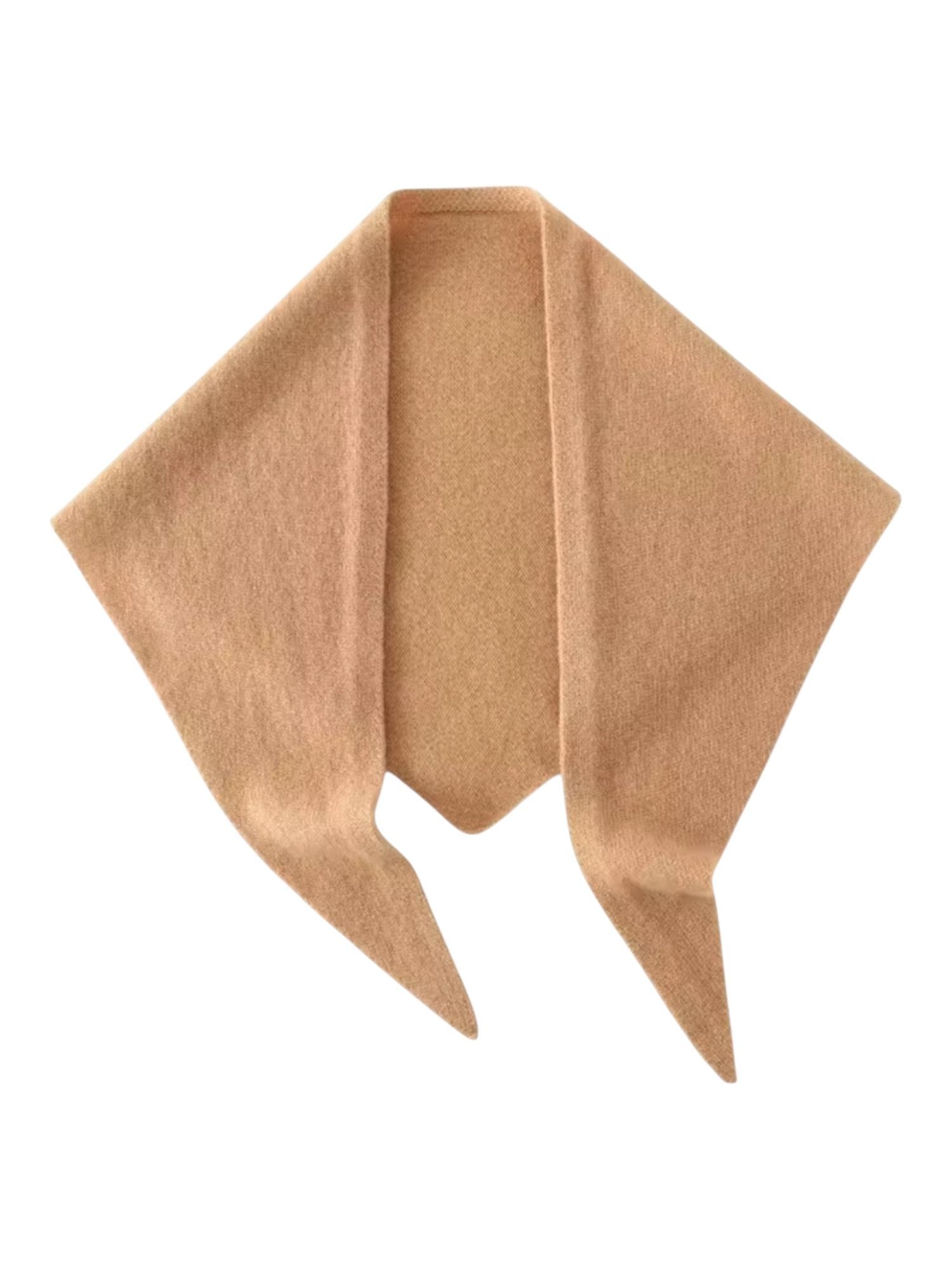 BETTY trekant skjerf i 100 % ull, CAMEL