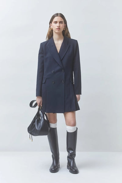 CASSIS WOVEN ROBE  KJOLE, BLEU NUIT