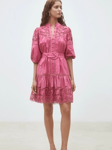CATY DRESS, BOISE DE ROSE