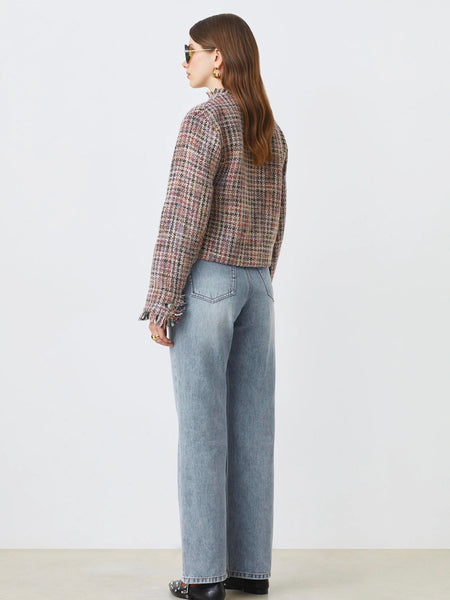 DAISY KORT TWEED JAKKE, rouge