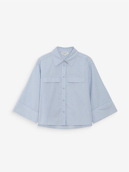 VOICE STRPED SHIRT, SKYE BLUE