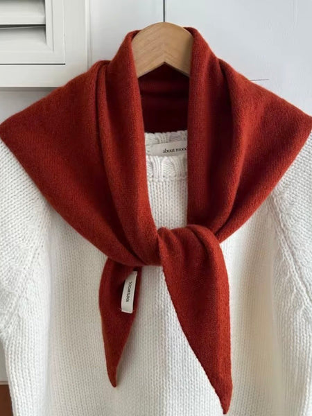 BETTY trekant skjerf i 100 % ull, RUST RED