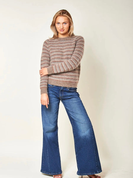 MADDOX STRIPE ULLGENSER, BROWN MELANGE COMBO