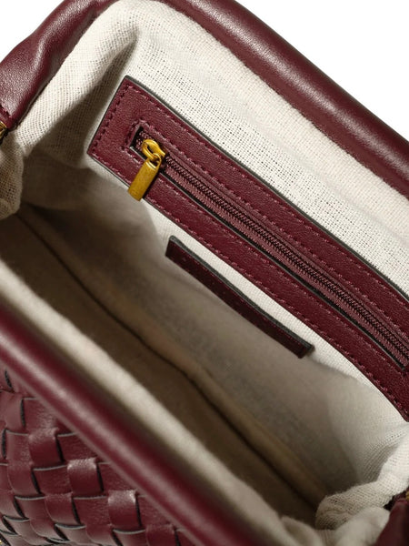 WOVEN CLUTCH BURGUNDY