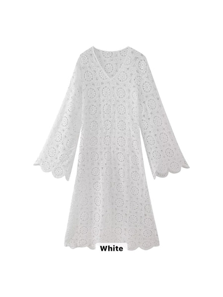 MADDIE LACE DRESS, WHITE