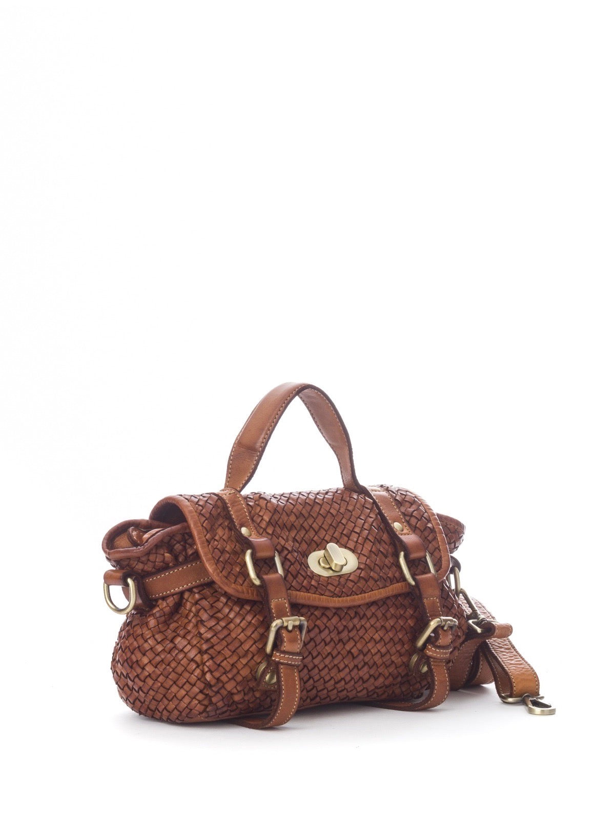 MILLY LEATHER BAG, COGNAC