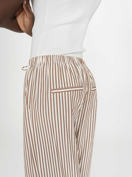 VOLUTE STRIPETE LOOSE PANTS, MOCHA