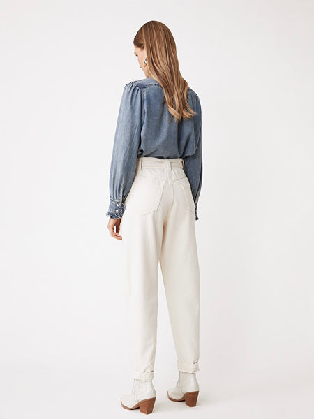 WOVEN BLOUSE LAURA,  JEANS CLAIR