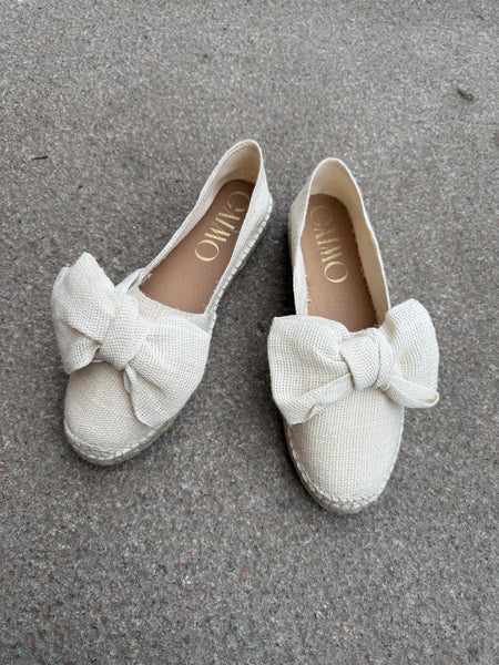 DALLBEN CRUIDO ESPADRILLOS WITH BOW , NATURAL CANVAS