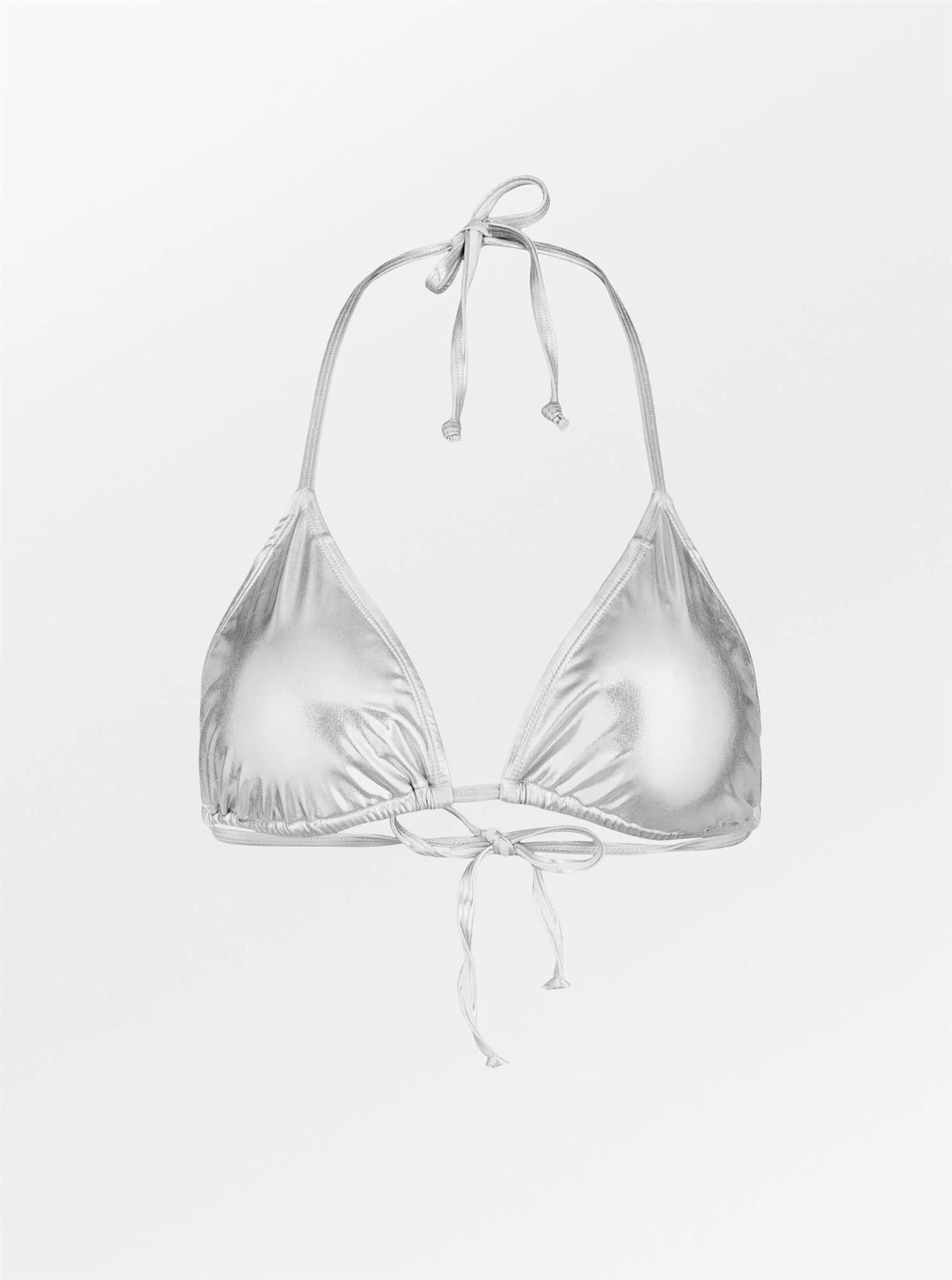 Shiny Bel Bikini Top,  SILVER GREY