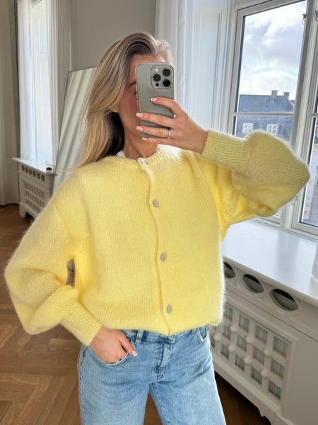 YELLOW IDAIC cardigan i ullblanding,