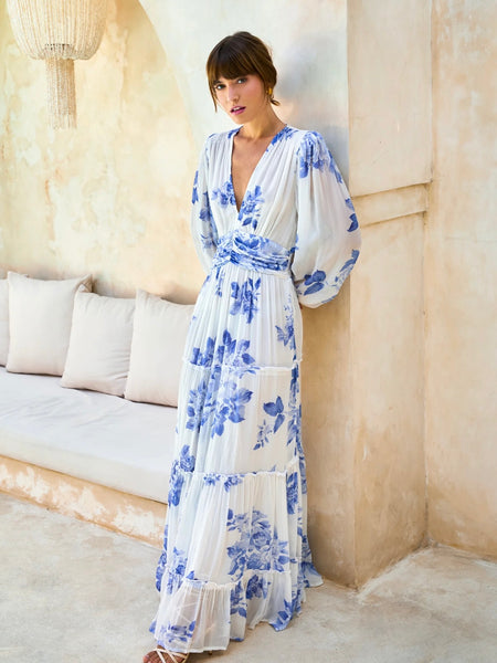 Noor Maxi Dress Floral Blue