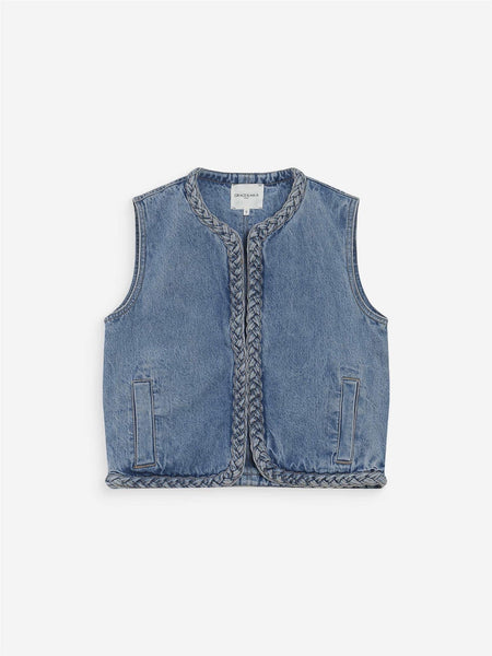 VERONA  DENIM VEST, LIGHT BLUE