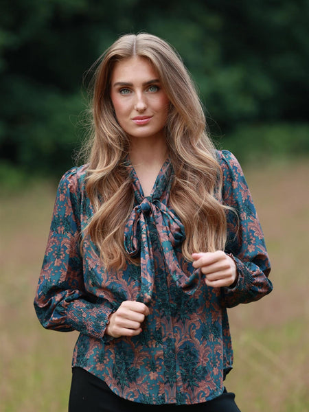 Ginny Bow Blouse - Baroque Wallpaper