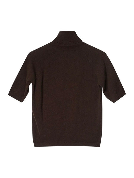 DAVIES høbyhals med kort erm, BROWN