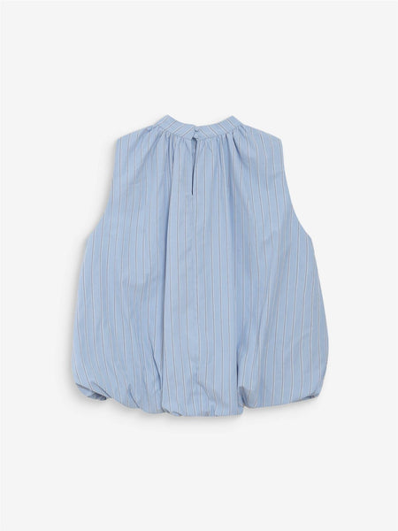VANYA BALLOON POPLIN TOP,  BLEUET