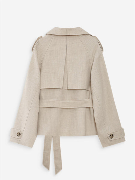 VOGUE DOBBELSPENT TRENCH COAT JAKKE, SABLE
