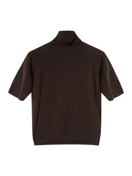 DAVIES høbyhals med kort erm, BROWN
