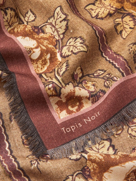 Wool Large Gaia Scarf, BROWN
