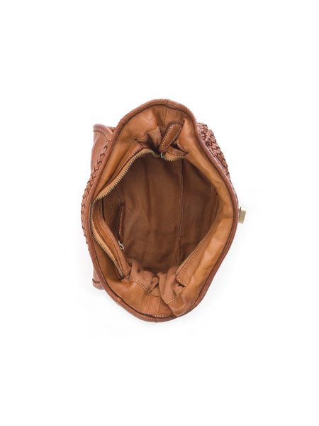 MILLY LEATHER BAG, COGNAC