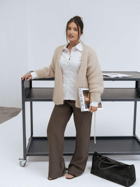 IDAIC WRAP CARDIGAN - BEIGE