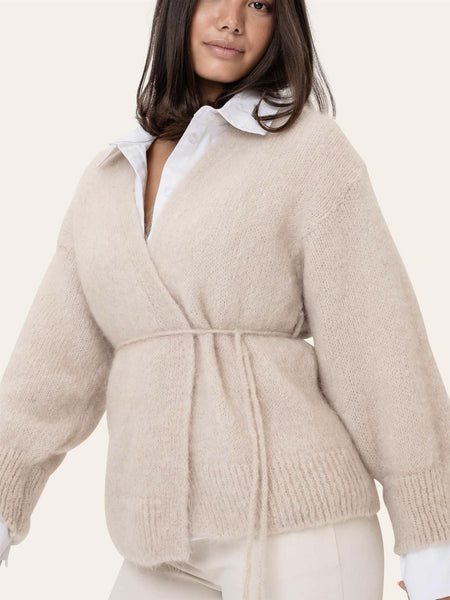 IDAIC WRAP CARDIGAN - BEIGE