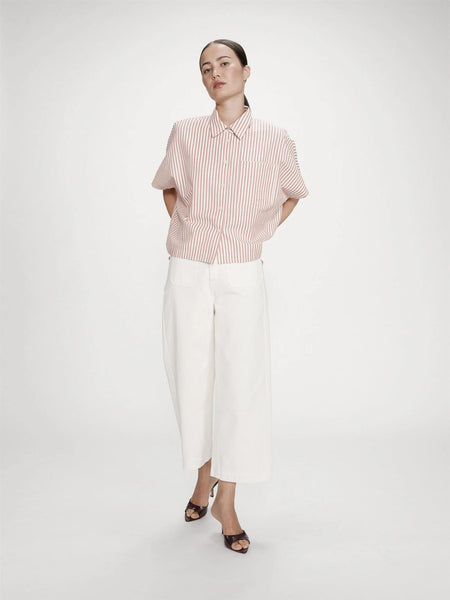 VERCIA WIDE STRIPED SHIRT,  CORAIL
