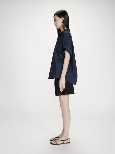 VERSIGNY LOOSE COTTON BLOUSE, NAVY