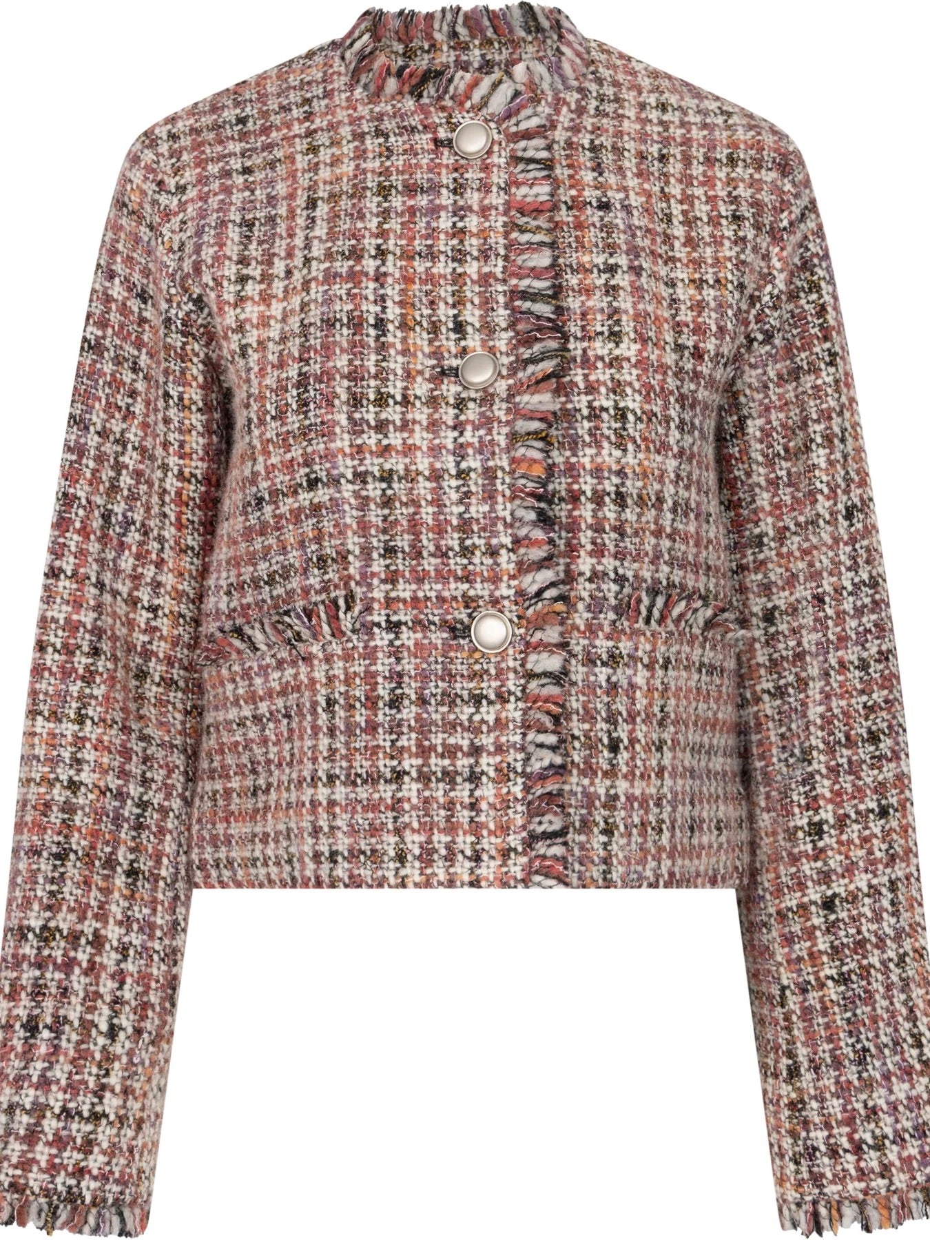 DAISY KORT TWEED JAKKE, rouge