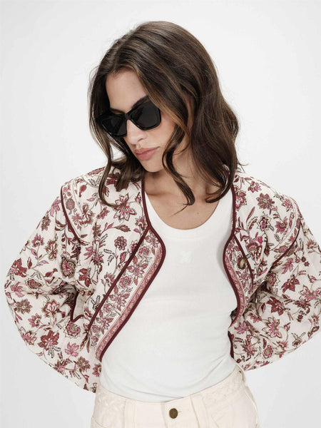 VAHINA PRINTED QUILTED JACKET,  FLEUR