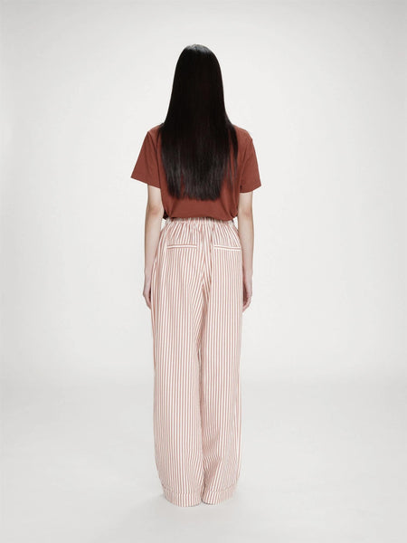 VOLUTE STRIPETE LOOSE PANTS, CORAIL
