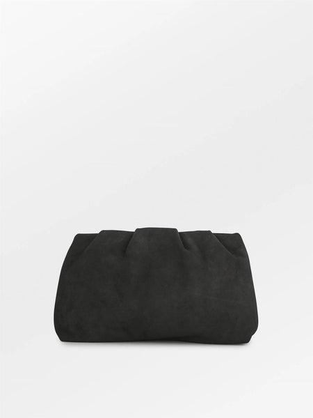 Suede Clutch Bag, BLACK