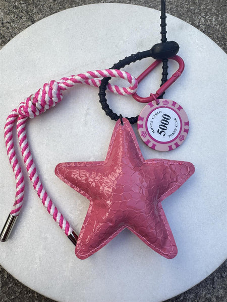 LUCKY STAR KEY CHAIN BAG PENDANT, PINK